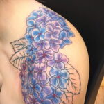Фото татуировки цветок гортензия 31.03.2021 №147 - tattoo hydrangea - tatufoto.com