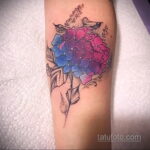 Фото татуировки цветок гортензия 31.03.2021 №151 - tattoo hydrangea - tatufoto.com