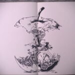 Эскиз для татуировки с яблоком 03.03.2021 №004 - apple tattoo sketches - tatufoto.com