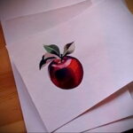 Эскиз для татуировки с яблоком 03.03.2021 №015 - apple tattoo sketches - tatufoto.com