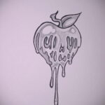 Эскиз для татуировки с яблоком 03.03.2021 №017 - apple tattoo sketches - tatufoto.com