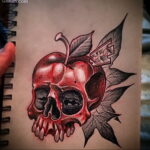 Эскиз для татуировки с яблоком 03.03.2021 №020 - apple tattoo sketches - tatufoto.com