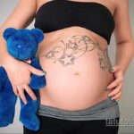 Фото беременная с тату 19.04.2021 №007 - pregnant tattoo - tatufoto.com