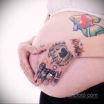 Фото беременная с тату 19.04.2021 №009 - pregnant tattoo - tatufoto.com