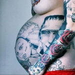 Фото беременная с тату 19.04.2021 №015 - pregnant tattoo - tatufoto.com