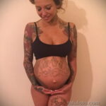 Фото беременная с тату 19.04.2021 №024 - pregnant tattoo - tatufoto.com