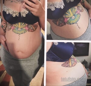 Фото беременная с тату 19.04.2021 №038 - pregnant tattoo - tatufoto.com