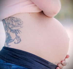 Фото беременная с тату 19.04.2021 №044 - pregnant tattoo - tatufoto.com