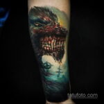 Фото татуировки с оборотнем 01.04.2021 №035 - werewolf tattoo - tatufoto.com