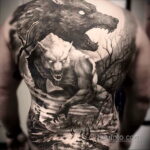 Фото татуировки с оборотнем 01.04.2021 №063 - werewolf tattoo - tatufoto.com