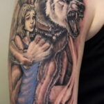 Фото татуировки с оборотнем 01.04.2021 №077 - werewolf tattoo - tatufoto.com
