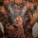 Фото татуировки с оборотнем 01.04.2021 №081 - werewolf tattoo - tatufoto.com
