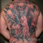 Фото татуировки с оборотнем 01.04.2021 №085 - werewolf tattoo - tatufoto.com