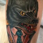 Фото татуировки с оборотнем 01.04.2021 №096 - werewolf tattoo - tatufoto.com