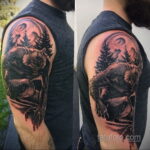Фото татуировки с оборотнем 01.04.2021 №099 - werewolf tattoo - tatufoto.com
