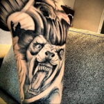 Фото татуировки с оборотнем 01.04.2021 №107 - werewolf tattoo - tatufoto.com