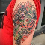 Фото татуировки с оборотнем 01.04.2021 №213 - werewolf tattoo - tatufoto.com