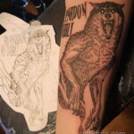 Фото татуировки с оборотнем 01.04.2021 №404 - werewolf tattoo - tatufoto.com