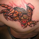 Фото татуировки с оборотнем 01.04.2021 №473 - werewolf tattoo - tatufoto.com
