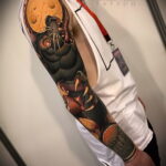 Фото татуировки с оборотнем 01.04.2021 №482 - werewolf tattoo - tatufoto.com