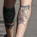 Тату воин казак и сова внизу ног парня – Фото Уличная тату (street tattoo) № 13 – 27.06.2021 5