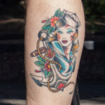 Тату морячка и якорь внизу ноги мужчины – Фото Уличная тату (street tattoo) № 13 – 27.06.2021 5