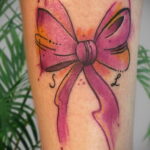 Фото тату Розовая ленточка 20.06.2021 №003 - tattoo pink ribbon - tatufoto.com