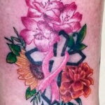 Фото тату Розовая ленточка 20.06.2021 №009 - tattoo pink ribbon - tatufoto.com