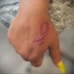 Фото тату Розовая ленточка 20.06.2021 №022 - tattoo pink ribbon - tatufoto.com