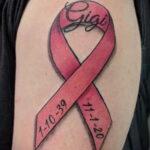 Фото тату Розовая ленточка 20.06.2021 №036 - tattoo pink ribbon - tatufoto.com