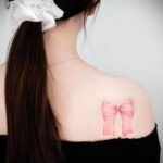 Фото тату Розовая ленточка 20.06.2021 №053 - tattoo pink ribbon - tatufoto.com