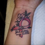 Фото тату Розовая ленточка 20.06.2021 №057 - tattoo pink ribbon - tatufoto.com