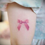 Фото тату Розовая ленточка 20.06.2021 №067 - tattoo pink ribbon - tatufoto.com