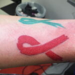 Фото тату Розовая ленточка 20.06.2021 №070 - tattoo pink ribbon - tatufoto.com