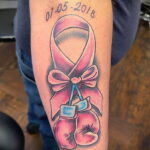 Фото тату Розовая ленточка 20.06.2021 №071 - tattoo pink ribbon - tatufoto.com