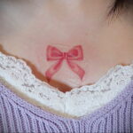 Фото тату Розовая ленточка 20.06.2021 №094 - tattoo pink ribbon - tatufoto.com