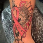 Фото тату Розовая ленточка 20.06.2021 №098 - tattoo pink ribbon - tatufoto.com