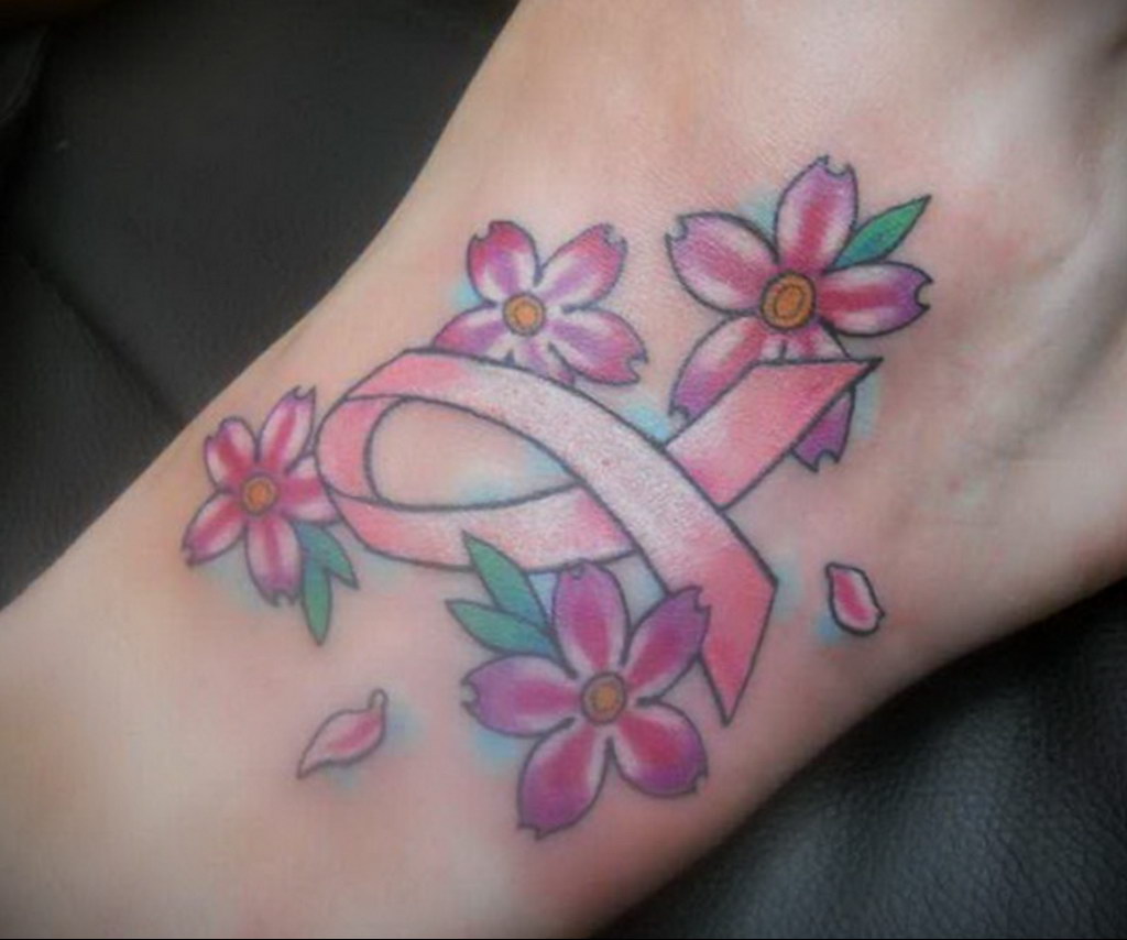 Фото тату Розовая ленточка 20.06.2021 №218 - tattoo pink ribbon - tatufoto.com