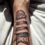 Фото тату со скейтбордом 19.06.2021 №071 - skateboard tattoo - tatufoto.com