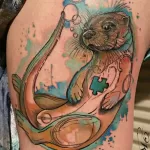 Фото рисунка тату Выдра 24.07.2021 №008 - otter tattoo - tatufoto.com