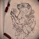Фото рисунка тату Выдра 24.07.2021 №081 - otter tattoo - tatufoto.com
