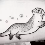 Фото рисунка тату Выдра 24.07.2021 №096 - otter tattoo - tatufoto.com