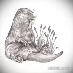 Фото рисунка тату Выдра 24.07.2021 №150 - otter tattoo - tatufoto.com
