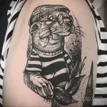 Фото рисунка тату Выдра 24.07.2021 №182 - otter tattoo - tatufoto.com
