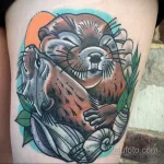 Фото рисунка тату Выдра 24.07.2021 №186 - otter tattoo - tatufoto.com