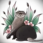 Фото рисунка тату Выдра 24.07.2021 №235 - otter tattoo - tatufoto.com