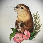 Фото рисунка тату Выдра 24.07.2021 №242 - otter tattoo - tatufoto.com
