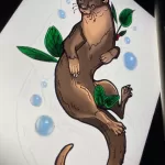 Фото рисунка тату Выдра 24.07.2021 №247 - otter tattoo - tatufoto.com