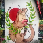Фото рисунка тату Выдра 24.07.2021 №267 - otter tattoo - tatufoto.com