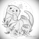 Фото рисунка тату Выдра 24.07.2021 №277 - otter tattoo - tatufoto.com